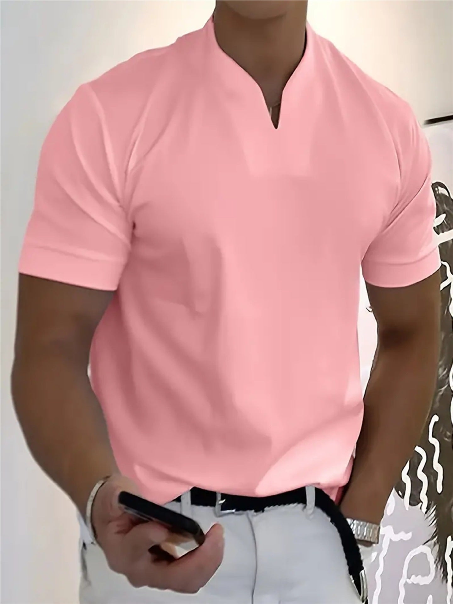 T-shirt col V pour homme