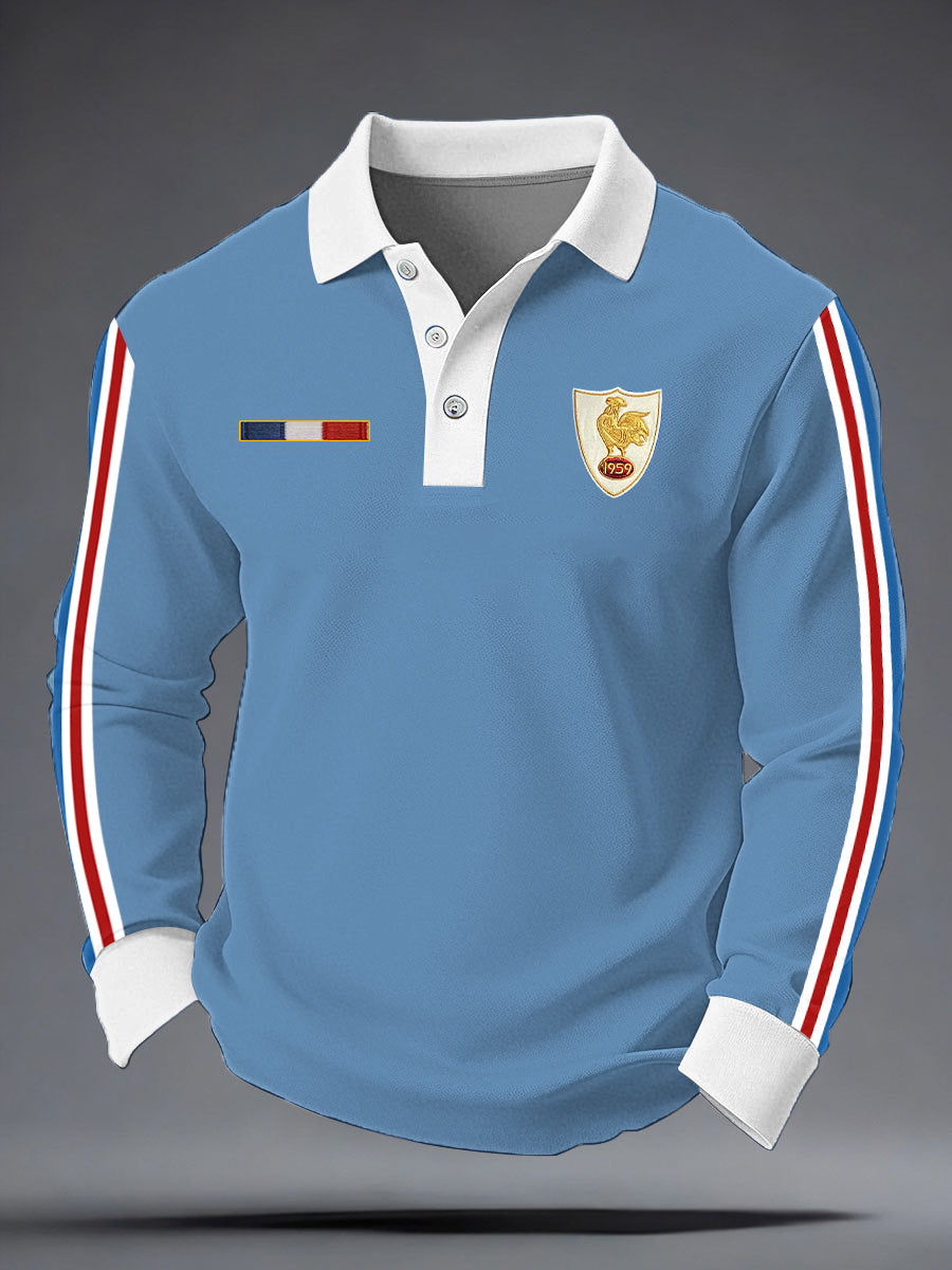 Chemise à manches longues de rugby pour hommes, France
