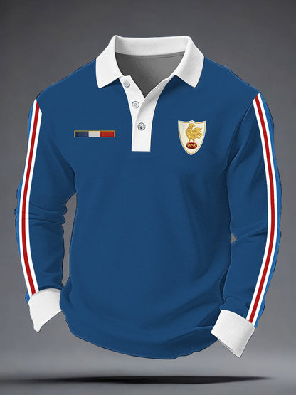 Chemise à manches longues de rugby pour hommes, France
