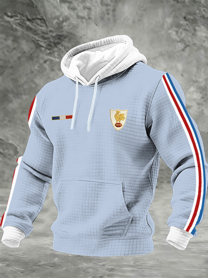Sweat à capuche en coton à carreaux France Rugby pour homme