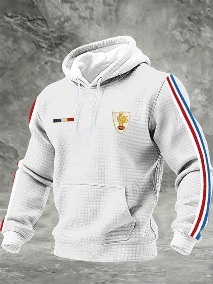 Sweat à capuche en coton à carreaux France Rugby pour homme