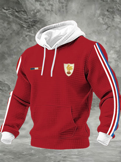Sweat à capuche en coton à carreaux France Rugby pour homme