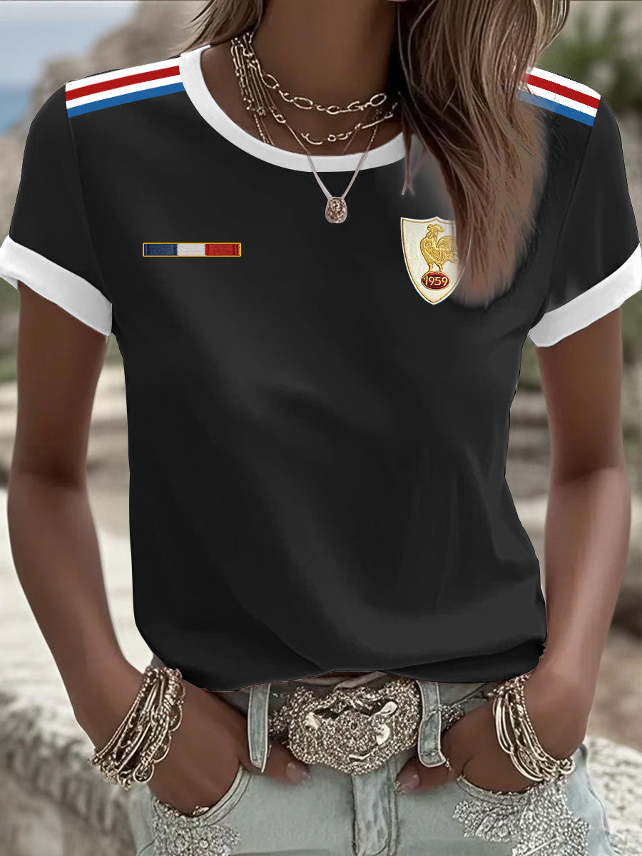 T-shirt à manches courtes France Rugby pour femmes