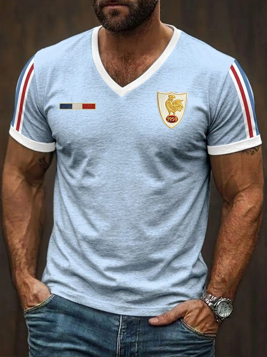 T-shirt France Rugby à col V Homme