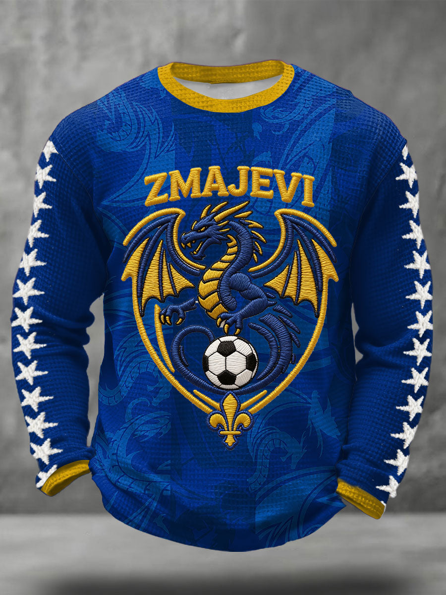 Hauts gaufrés imprimés Bosnia ZMAJEVI Football Lover pour homme