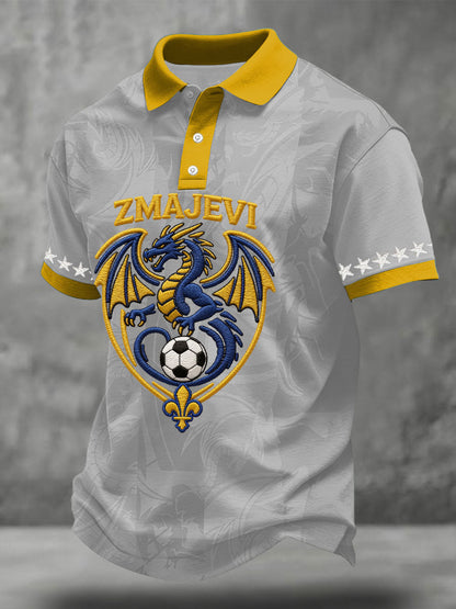 Hauts occasionnels imprimés par amant du football de la Bosnie ZMAJEVI des hommes
