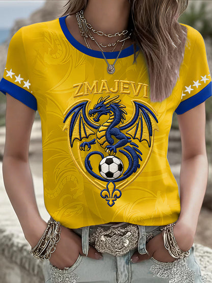 T-shirt imprimé Bosnia ZMAJEVI Football Lover pour femme