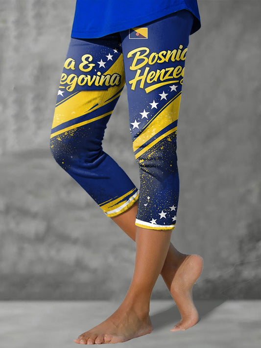 Leggings imprimés Bosnia Football Lover ZMAJEVI pour femme