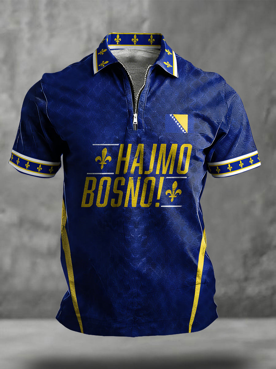 Hauts décontractés imprimés Bosnia Football Lover ZMAJEVI pour hommes