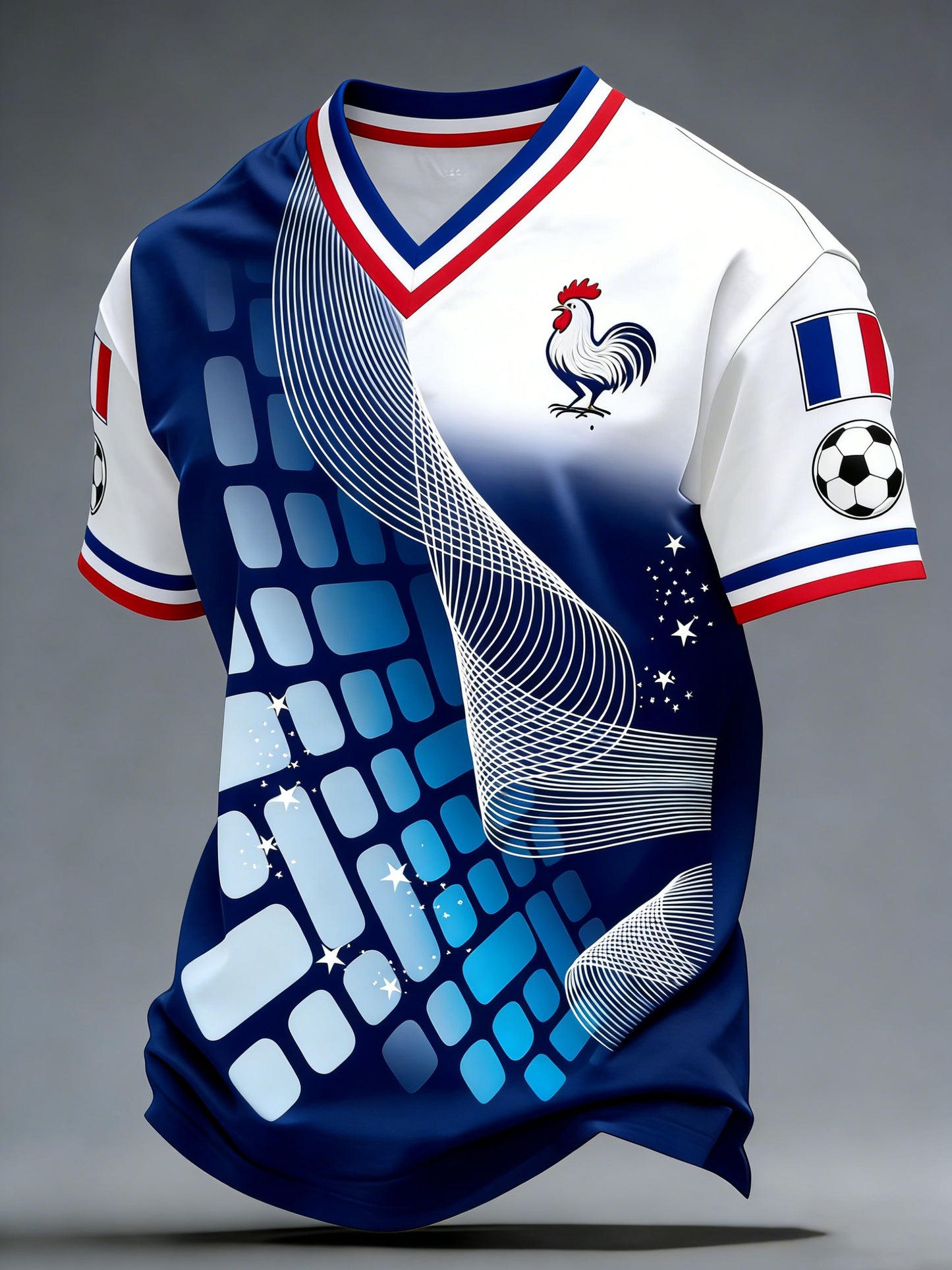Match de football français pour hommes Cheering Art Print Fan T-Shirt