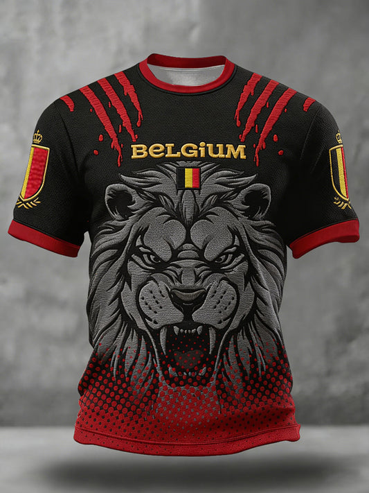 T-shirt imprimé pour hommes, amoureux du football belge