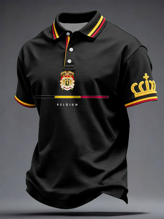 Hommes Belgique Football Lover Imprimé Casual Tops