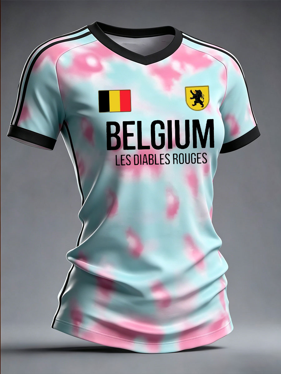 T-shirt imprimé Belgium Football Lover pour femme