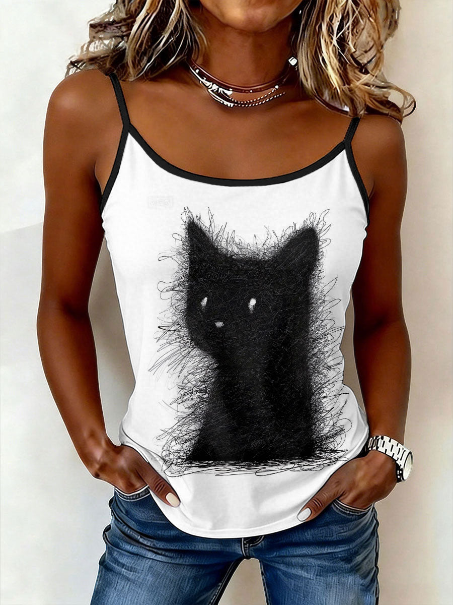 Camisole Cat Art Femme