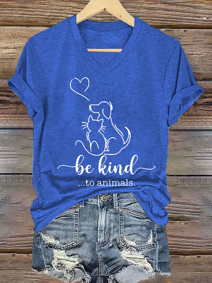 T-shirt à manches courtes Be Kind To Animals Iron On Femme