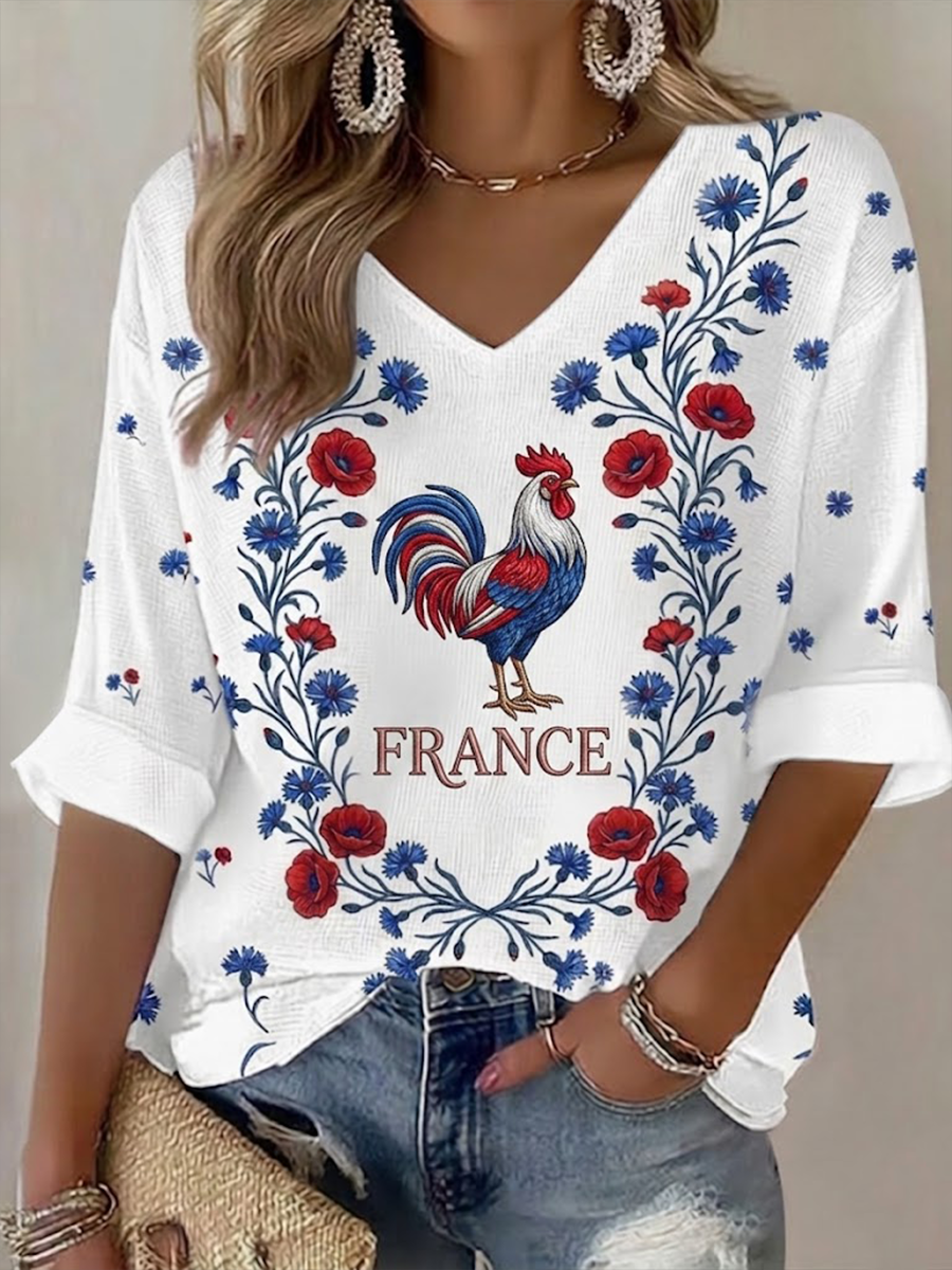 T-shirt France Waffle Femme