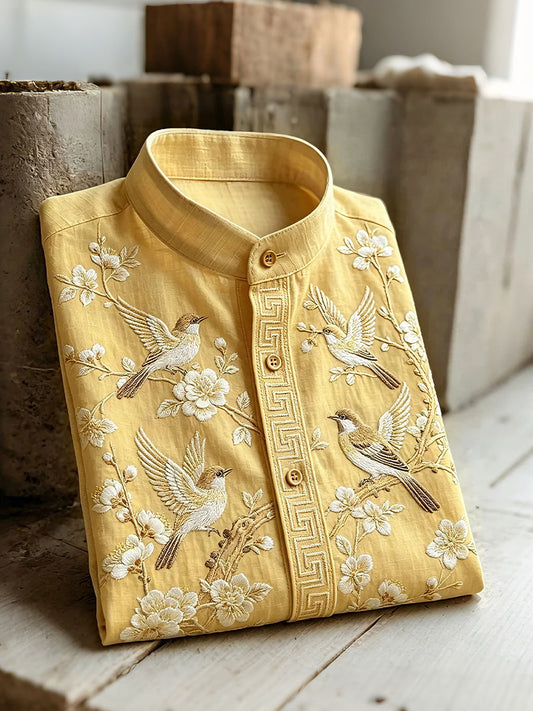 Chemises à manches courtes pour hommes, motif plantes et fleurs, pour les vacances