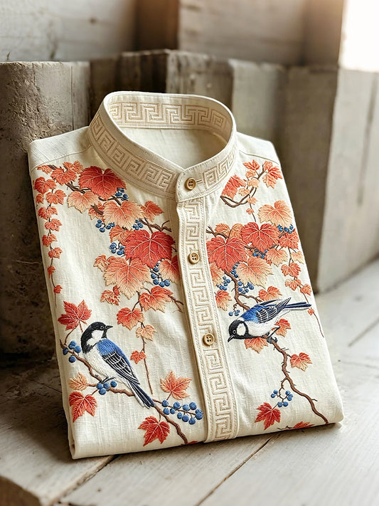 Chemises à manches courtes pour hommes, motif plantes et fleurs, pour les vacances