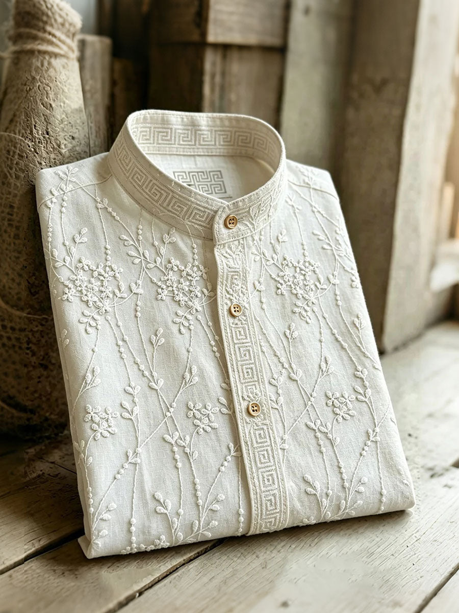 Chemises à manches courtes pour hommes, motif plantes et fleurs, pour les vacances