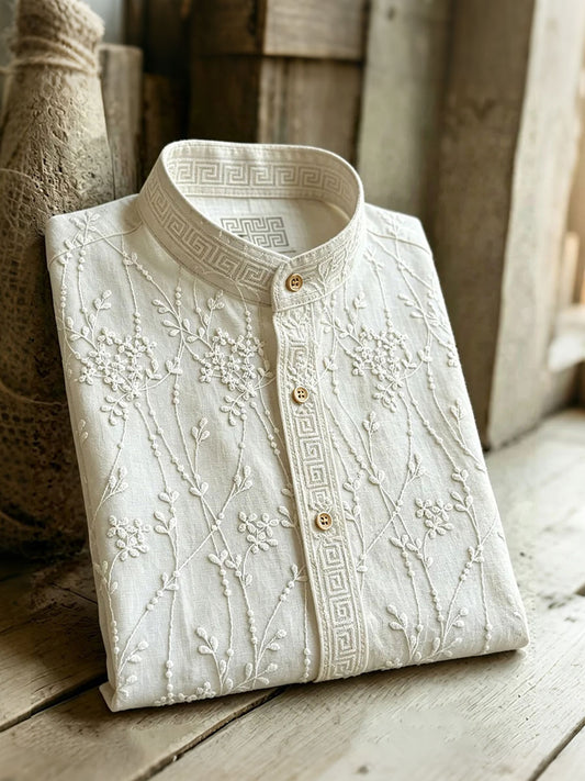 Chemises à manches courtes pour hommes, motif plantes et fleurs, pour les vacances