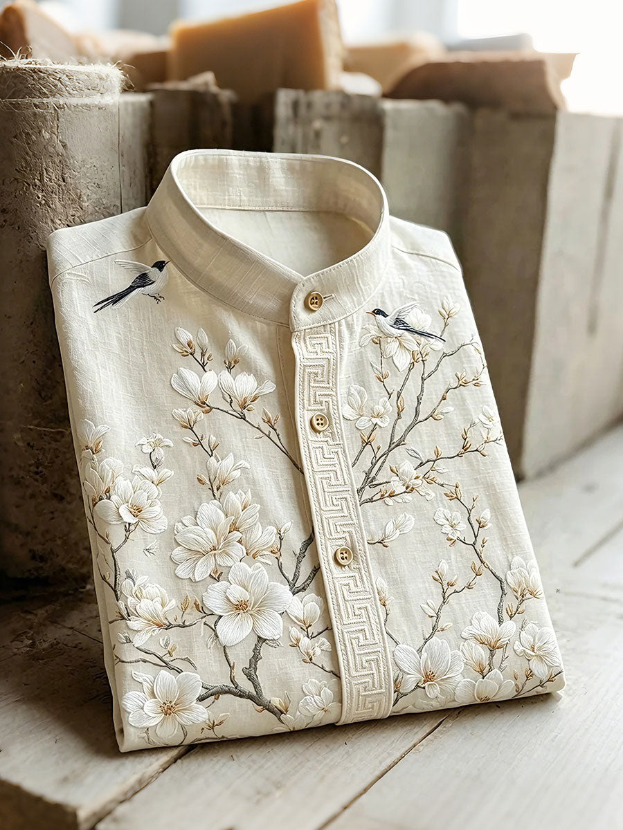 Chemises à manches courtes pour hommes, motif plantes et fleurs, pour les vacances