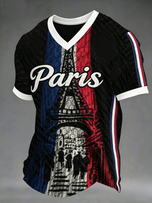 T-shirt à col en V pour hommes