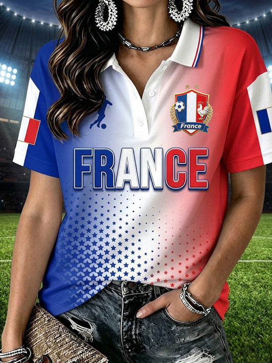 T-shirt polo France Football pour femme