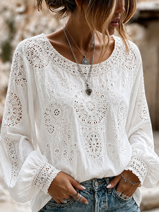 Haut décontracté en coton-lin pour femme, imprimé floral vintage