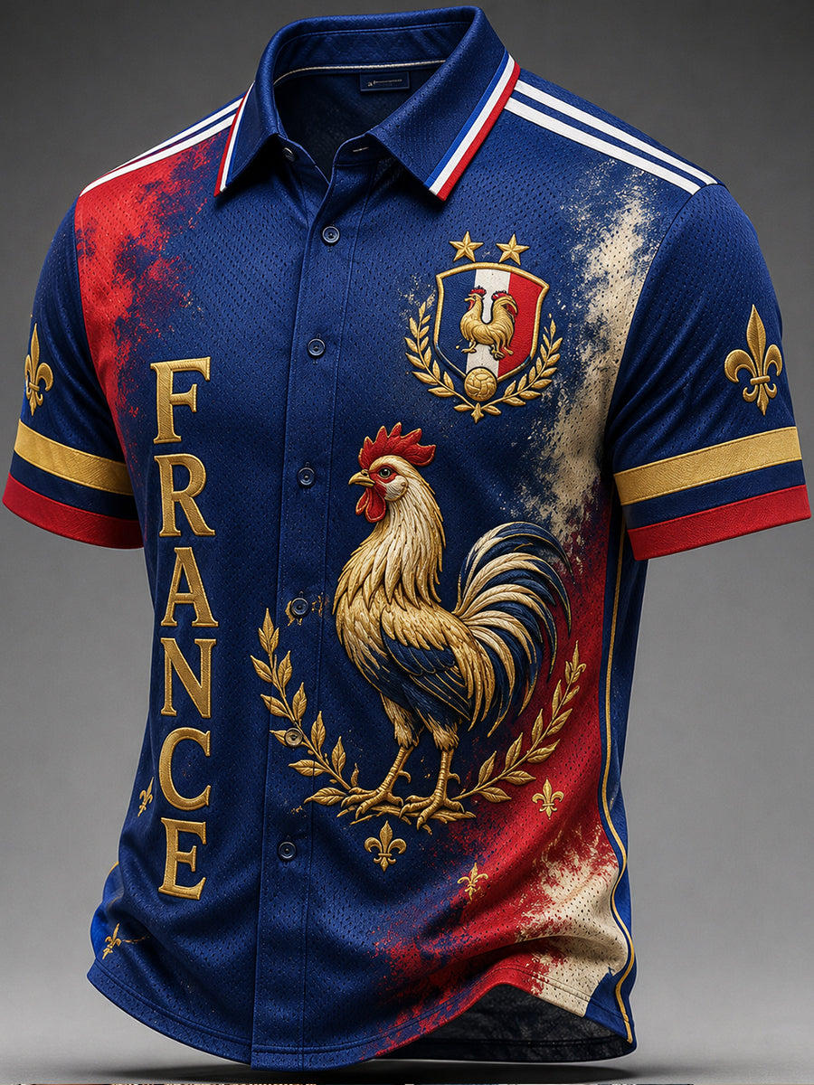 Maillot de football français pour homme à manches courtes