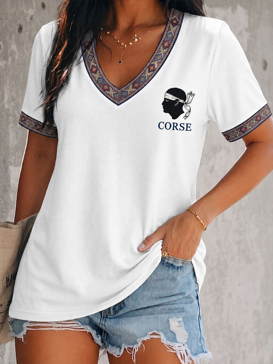 T-shirt femme Corse à manches courtes