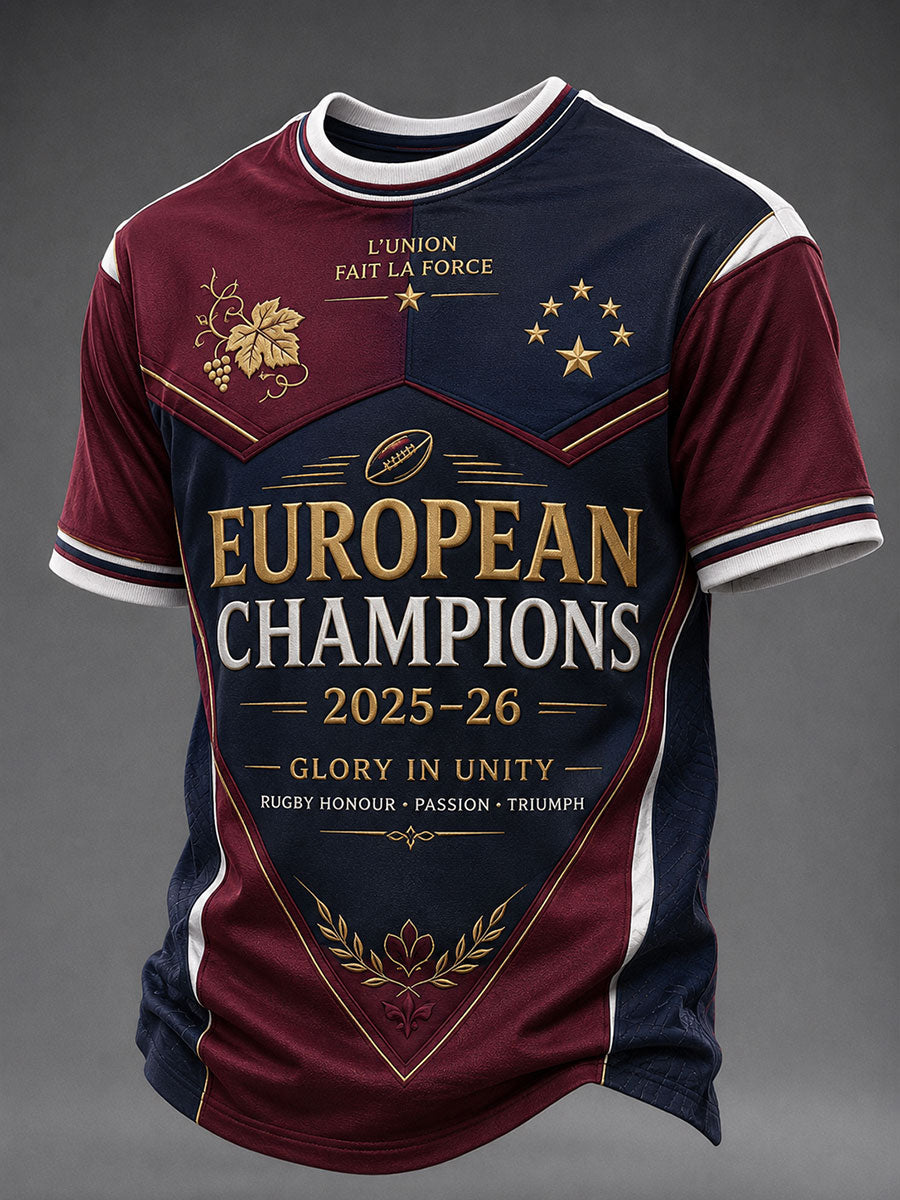 T-shirt à manches courtes pour hommes, championnat consécutif