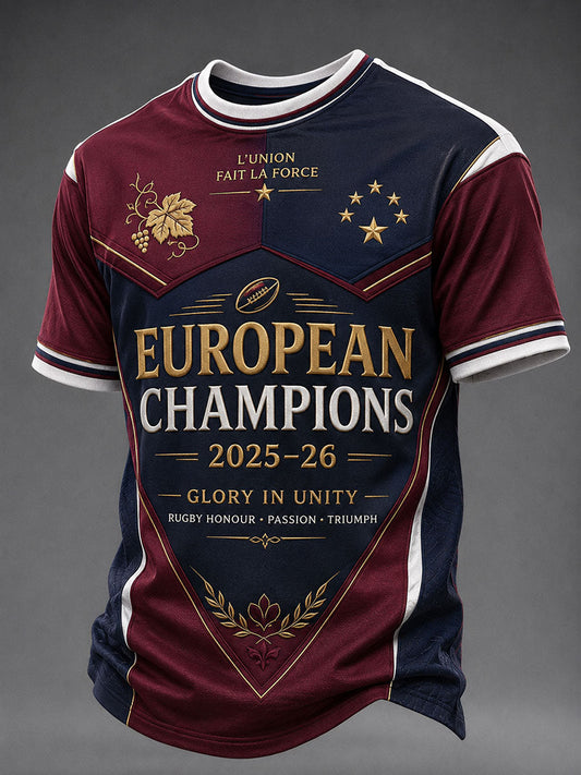 T-shirt à manches courtes pour hommes, championnat consécutif