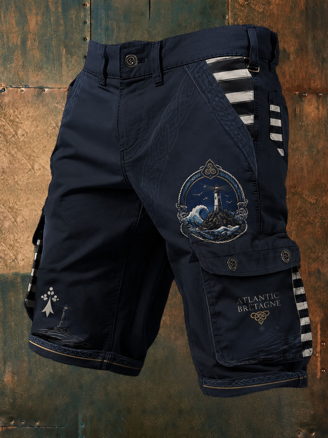 Shorts à imprimé celtique breton pour hommes