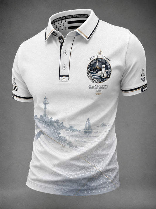 Chemise pour homme imprimée celtique de Bretagne, France