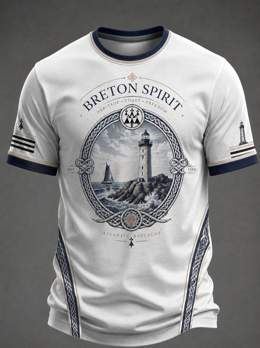T-shirt pour hommes imprimé celtique de Bretagne, France