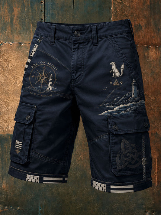 Shorts à imprimé celtique breton pour hommes