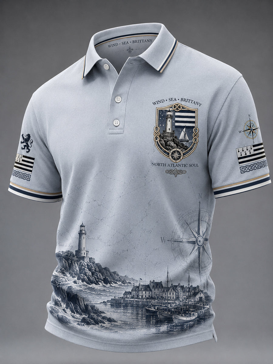 Haut Décontracté France Brittany Celtic Print Homme
