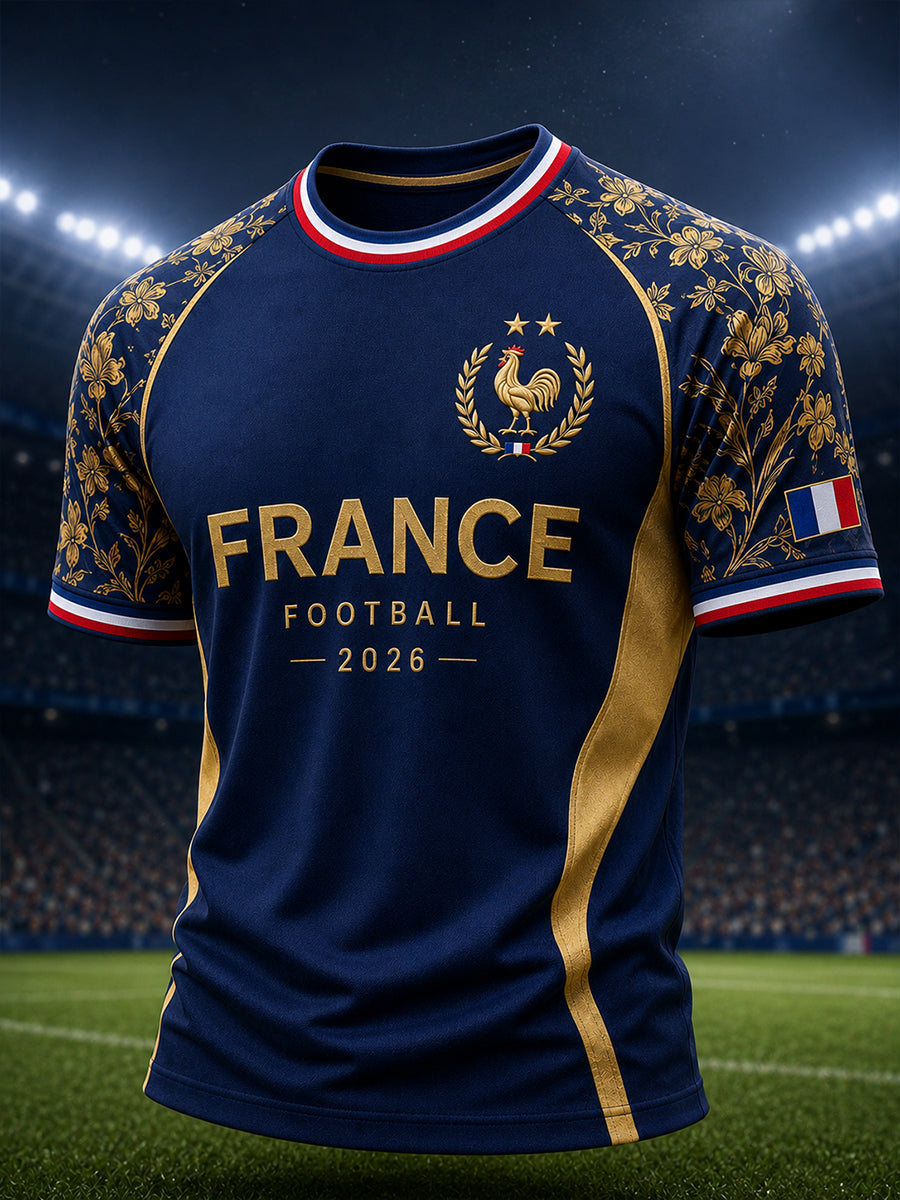 Coq Football Imprimer Raglan manches courtes T-shirt Homme