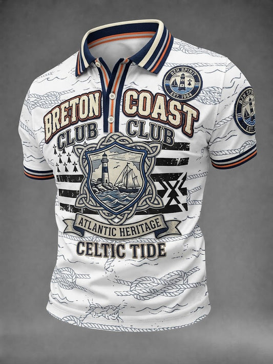 Chemise pour homme imprimée celtique de Bretagne, France