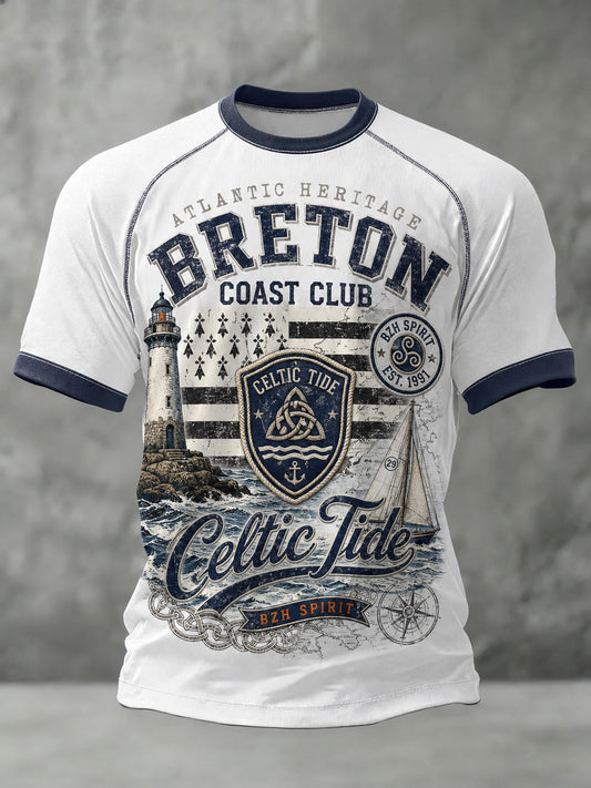 T-shirt pour hommes imprimé celtique de Bretagne, France