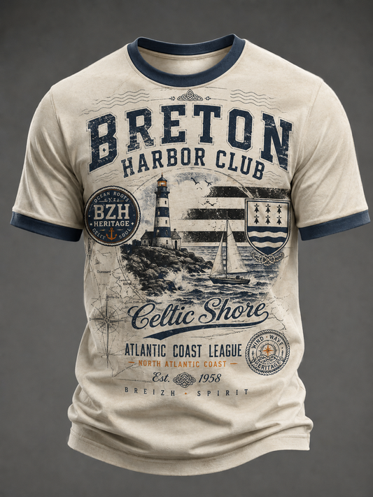 T-shirt pour hommes imprimé celtique de Bretagne, France