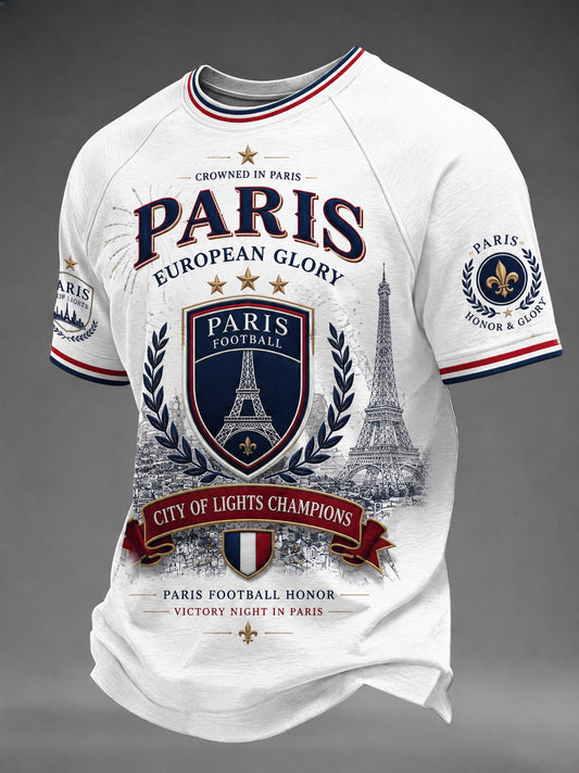 T-shirt imprimé pour hommes sur le championnat de football parisien