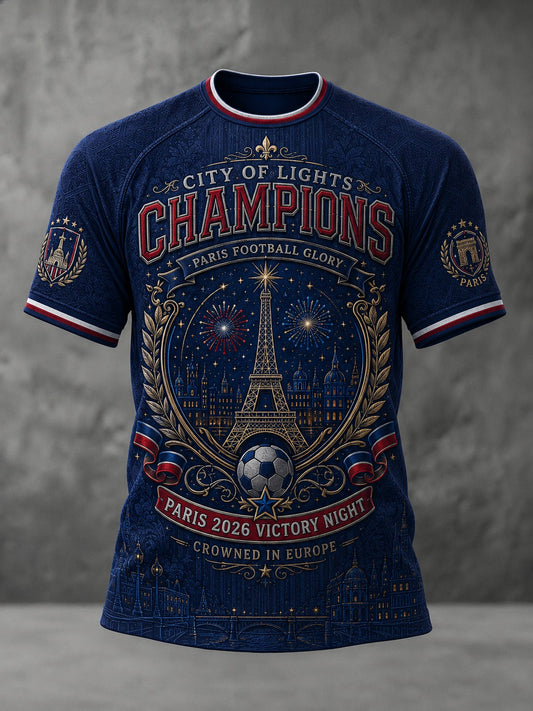 T-shirt imprimé pour hommes sur le championnat de football parisien