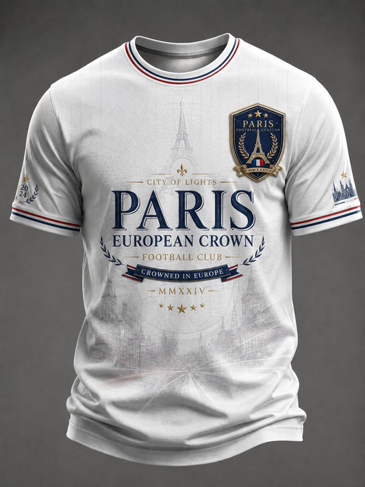 T-shirt imprimé pour hommes sur le championnat de football parisien