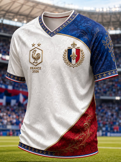 T-shirt col en V France Football pour homme