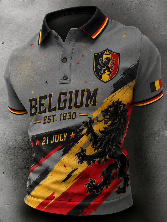 Polo homme à manches courtes sur le thème de la fête nationale