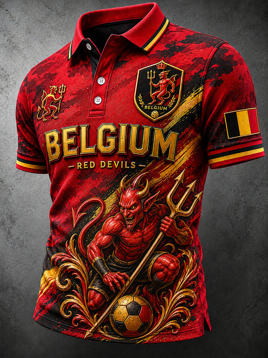 Polo Homme Manches Courtes Imprimé Football