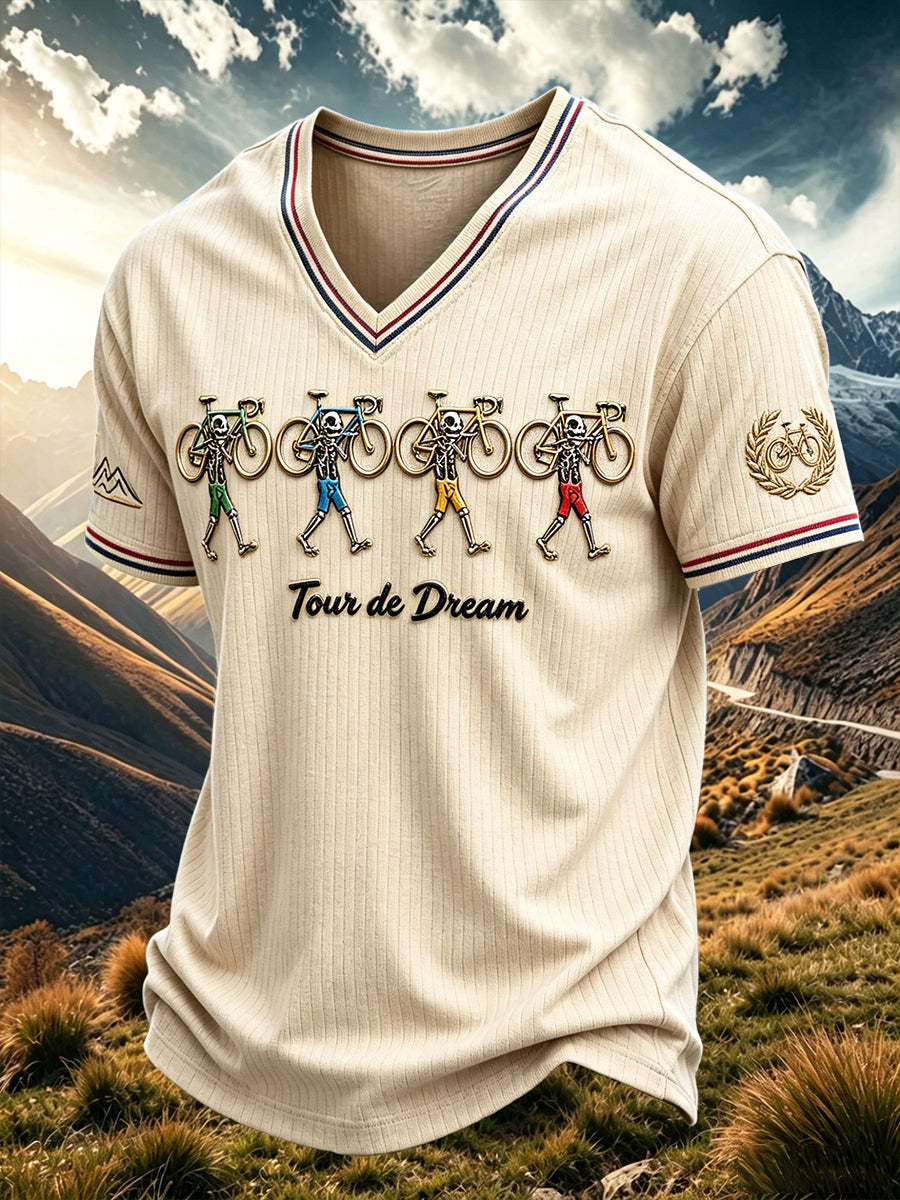 T-shirt décontracté imprimé en 3D inspiré du cyclisme Tour de France pour homme