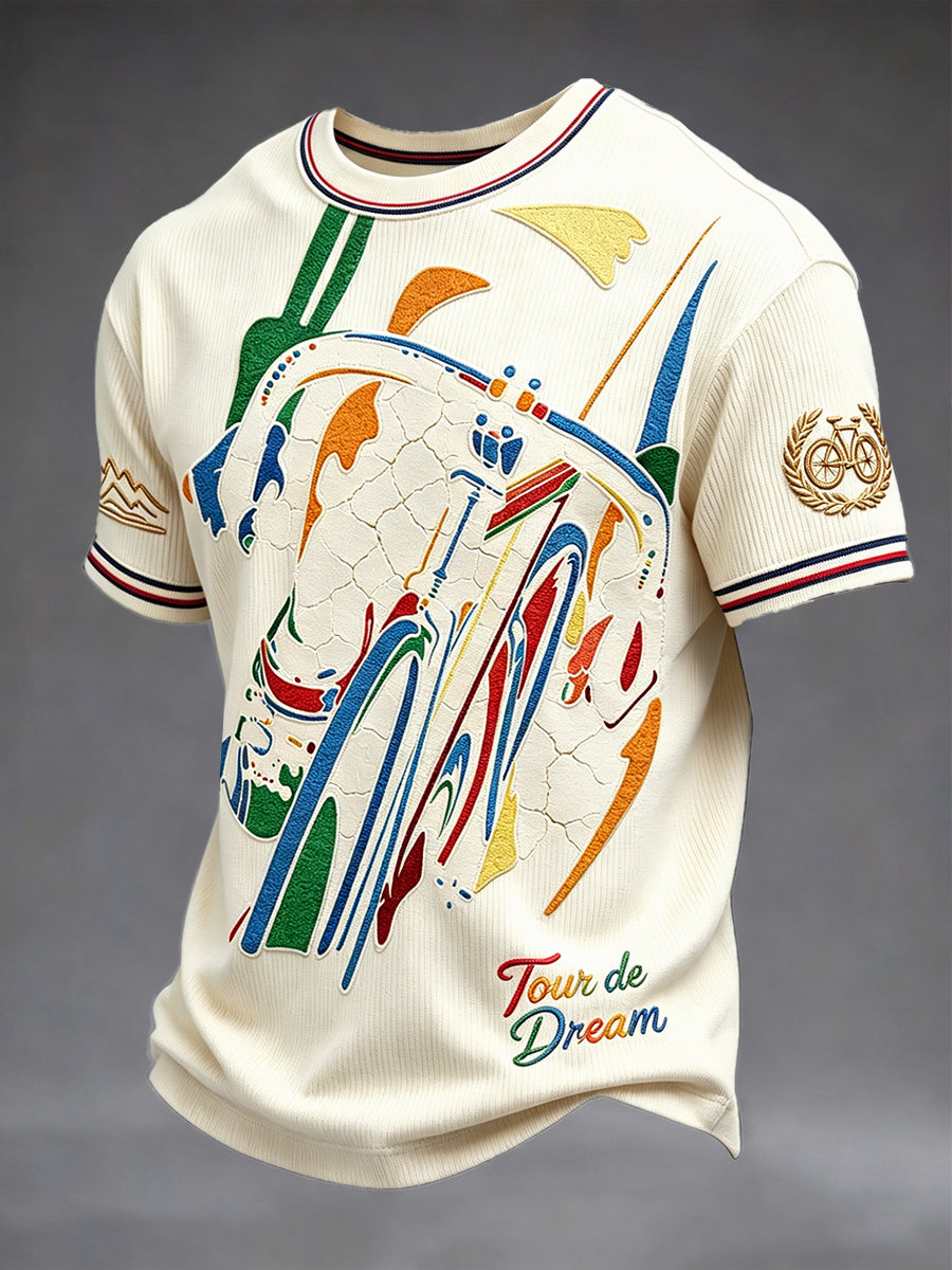 T-shirt décontracté à imprimé graffiti français pour hommes