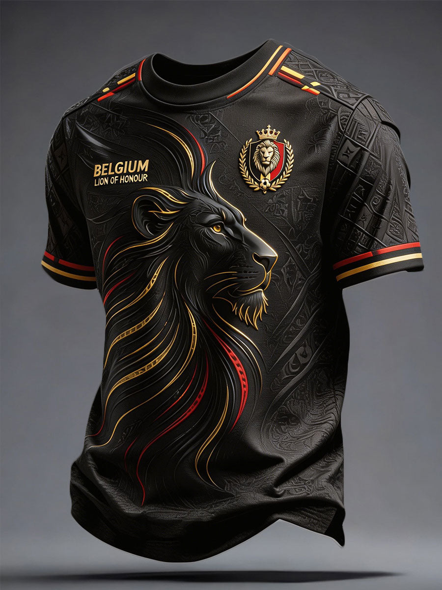 T-shirt imprimé Belgium Football Lover Pride Art pour homme